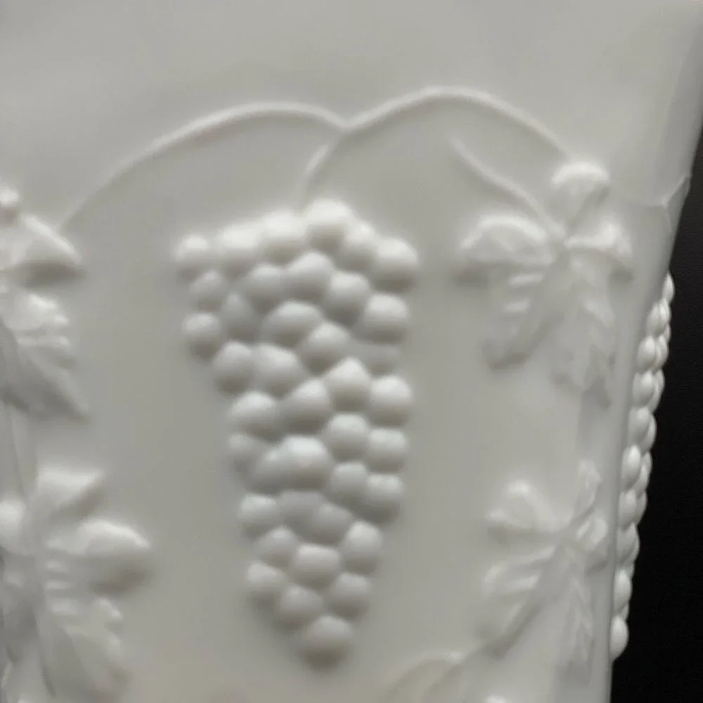 Westmoreland Milk Glass‎ Paneled Grape Footed Vase Vintage White 9 Inch